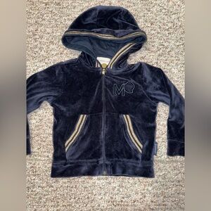 Moncler Kids Velve dark blue Hoodie with Gold Stripes Size 054